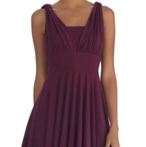 White House Black Market Genius Convertible Fit & Flare Burgundy Dress